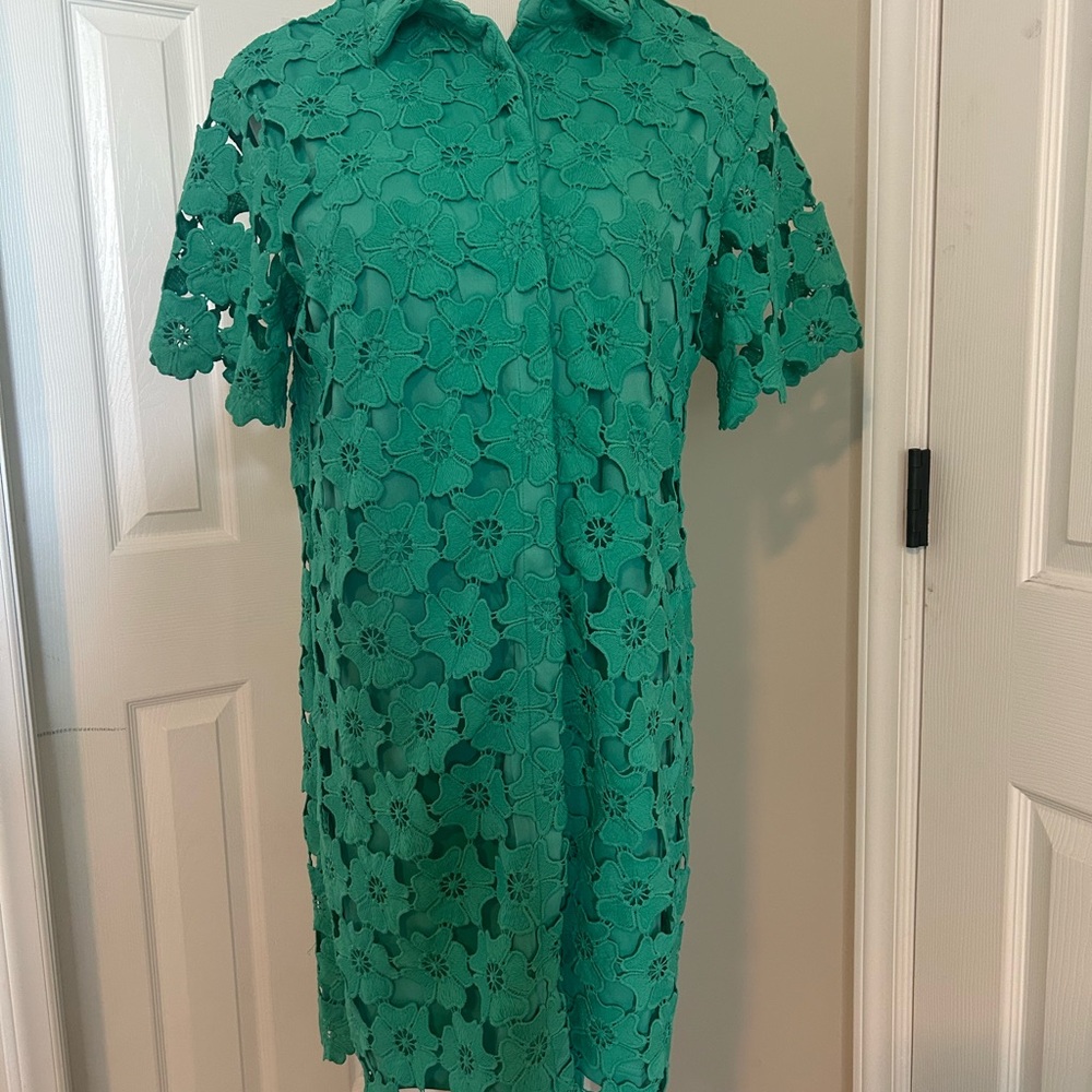 Green Floral Lace Dress